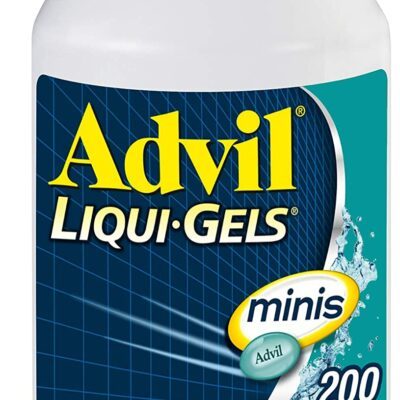 Advil Liqui-Gels minis Pain Reliever and Fever Reducer, Pain Medicine for Adults with Ibuprofen 200mg for Pain Relief - 200 Liquid Filled Capsules