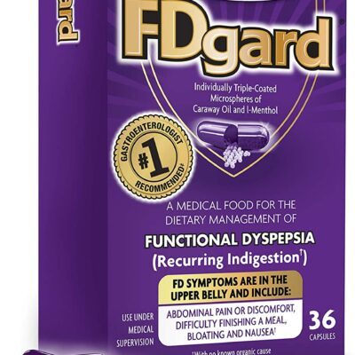 FDGARD for The Dietary Management of Meal-Triggered Indigestion (FD: Functional Dyspepsia) Symptoms? Including, Abdominal Discomfort, Difficulty Finishing a Meal, Bloating?*, Nausea, 36 Capsules