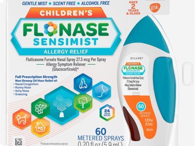 Flonase Sensimist Allergy Relief Nasal Spray for Children, 24 Hour Non Drowsy Allergy Medicine - 60 Gentle Sprays