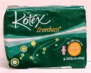KOTEX MAXI PADS FREEDOM IMPORT 8S