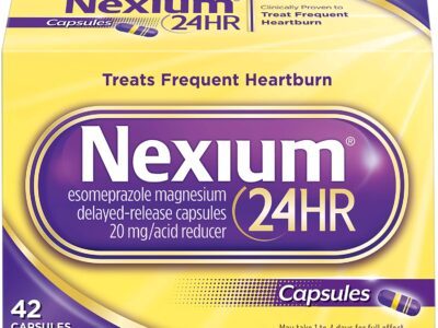 Nexium 24Hr Acid Reducer Relief Capsules for All-Day and Night Protection from Frequent Heartburn Medicine with Esomeprazole Magnesium, 42 Count