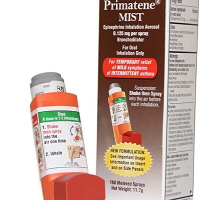 Primatene Mist Epinephrine Inhalation Aerosol 160 Metered Sprays Over-The-Counter Asthma Inhaler