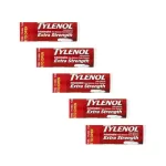 Tylenol Acetaminophen Extra Strength 500mg 10 Caplet per Vial - Pack of 5 Vials