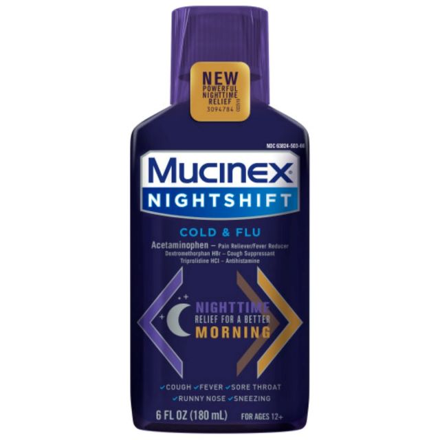 Mucinex FAST-MAX - Adult Liquid - Night Shift Cold & Flu 6/6 oz. 1 ea (Pack of 3)