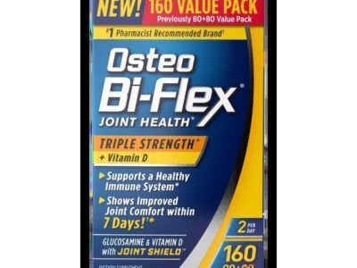 Osteo Bi-Flex Triple Strength Joint Health Supplements, Vitamin D and Glucosamine Chondroitin Tablets, 160 Count