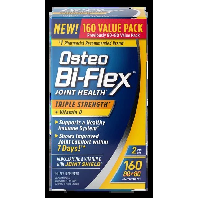 Osteo Bi-Flex Triple Strength Joint Health Supplements, Vitamin D and Glucosamine Chondroitin Tablets, 160 Count