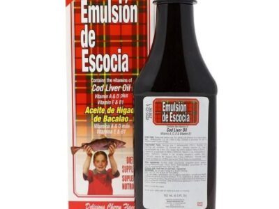 Emulsion De Escocia Cod Liver Oil Vitamin Supplement, Cherry Flavor, for the whole Family, 6.5 fl oz