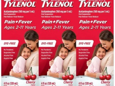 Children's Tylenol Oral Suspension, Cherry, 4 Ounce (Pack of 3)