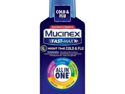 Mucinex Fast Max Maximum Strength Night Time Cold and Flu Liquid 6 Oz