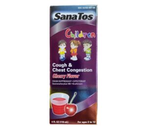SanaTos Children, Cough & Chest Congestion, Cherry Flavor, Liquid, Age 2 to 12, 2 fl Oz, 59 ml)