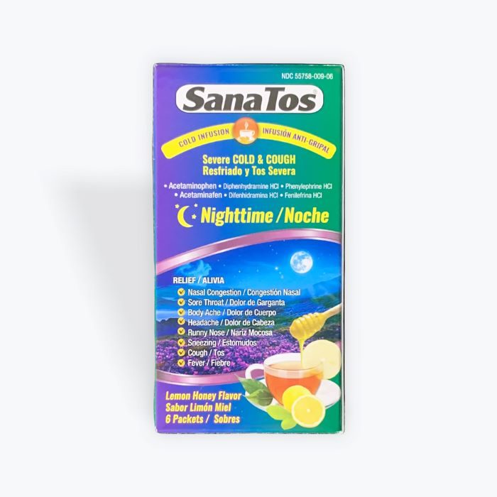 SanaTos Cold Infusion/Infsion Anti-Gripal Nighttime/Noche 6 Packets