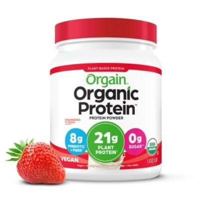 Orgain Organic Protein Powder - Strawberries and Cream - 1lb