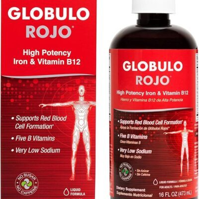 GLOBULO ROJO Iron & Vit.B12, 16 fl Oz (473) Liquid for Adults