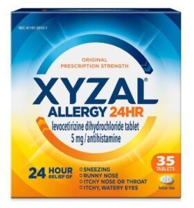 XYZAL Allergy 24HR, Antihistamine, 5mg, 35 Tablets