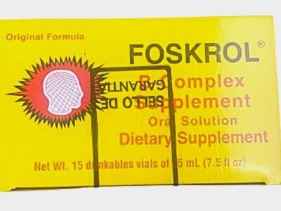 FOSKROL Vitamin B-Complex Supplement for Brain & Nerves, 15 Vials, 7.5 fl Oz
