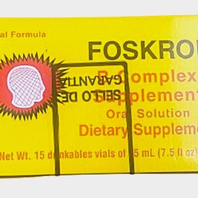 FOSKROL Vitamin B-Complex Supplement for Brain & Nerves, 15 Vials, 7.5 fl Oz